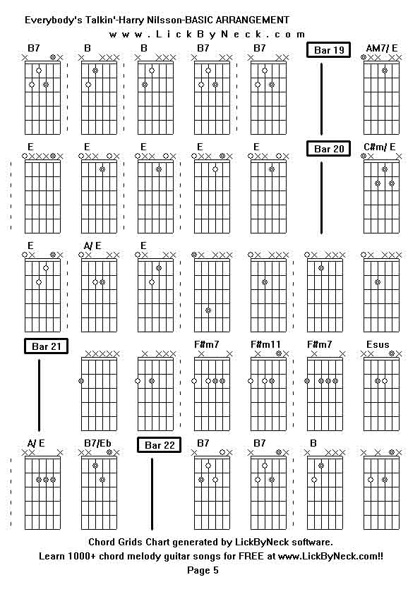 Chord Grids Chart of chord melody fingerstyle guitar song-Everybody's Talkin'-Harry Nilsson-BASIC ARRANGEMENT,generated by LickByNeck software.